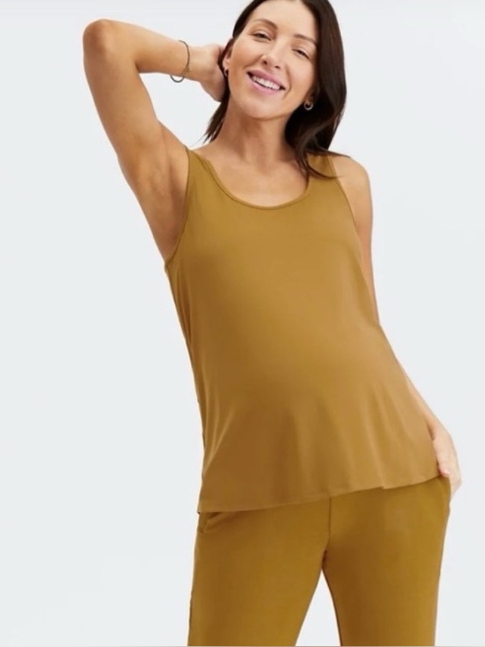Fabletics Maternity Tank, Dark Bronze, Size S